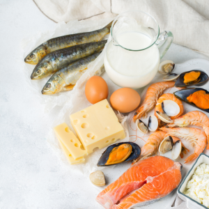 vitamine B12 et aliments. Image décorative