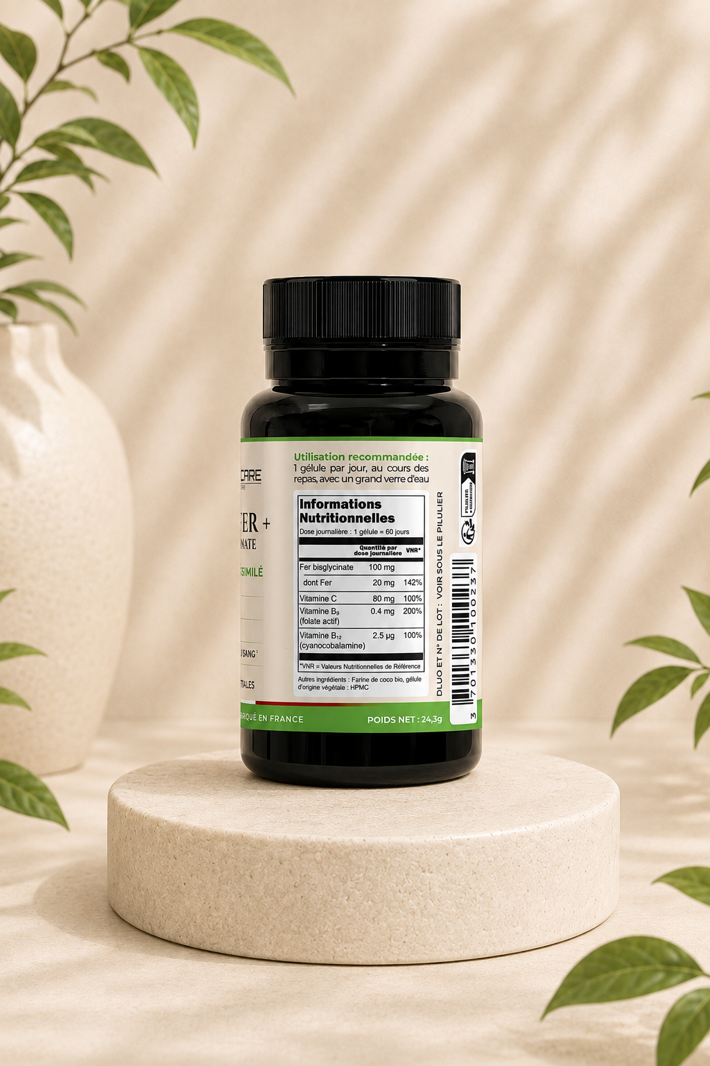 Fer Bisglycinate & Vitamine C (B9 + B12) : Phyna'FER+ | Haute Assimilation & Anti-Fatigue – Image 4